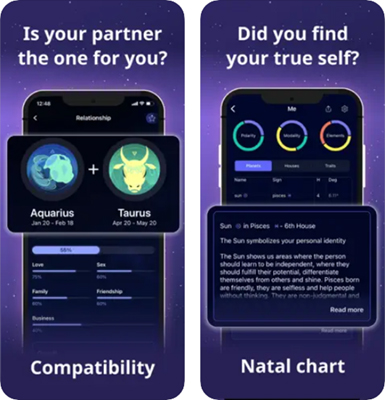 Nebula aplicativos mapa astral