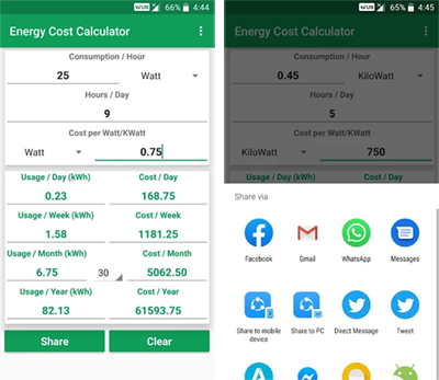 Energy Cost Calculator aplicativos consumo energia